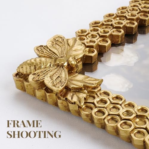 Cuspin Gold 8x10 Picture Frame Bee Floral Honeycomb Vintage Resin Frame - Image 2