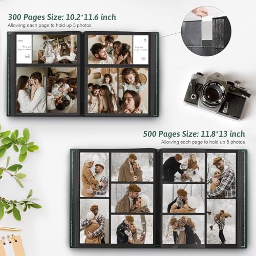 Popotop 4x6 Photo Album Holds 500 Pictures, Vegan Leather Hardcover - Image 5