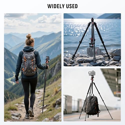 NEEWER Basics 70.9" Camera Tripod Monopod w Center Column/Ball Head, TP16 - Image 6