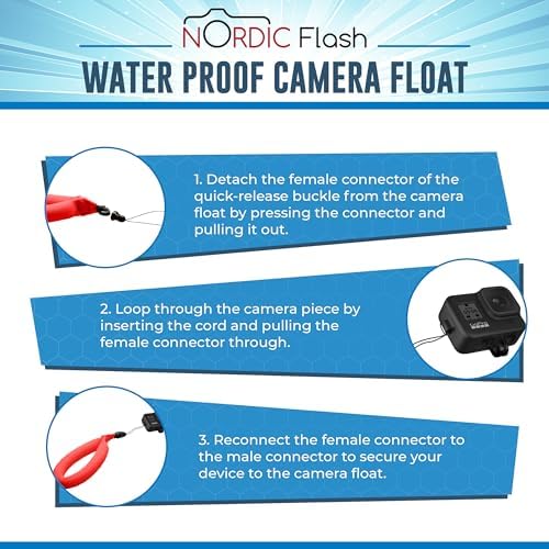Nordic Flash Floating Wrist Strap (2-pack) for Phone & Action Camera - Compatible with GoPro Hero 13, Insta360 X4, DJI Action 5 Pro, OM System TG-7, Kodak PixPro WPZ2 & iPhone - Red & Orange - Image 5
