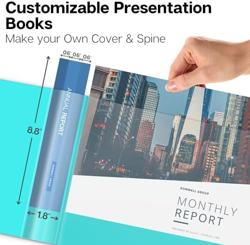 Dunwell 8.5x11 Portfolio Binder, Horizontal, Aqua, 24 Pockets, Poly - Image 2