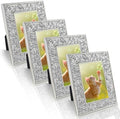 2x3 Picture Frames, Small Real Glass Frame, Glitter Mini Photo Frames for Tabletop, Classy Home Décor & Gift (Silver, 4 Pack) by ACHAVINM
