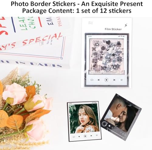 12PCS Pola Now Camera Film Border Stickers, Photo Border Sticker Compatible for Polaroid Now+/Onestep2 Instant Camera Film, Decorative Stickers for i-Type/600/SX-70 Films - Social Series - Image 6