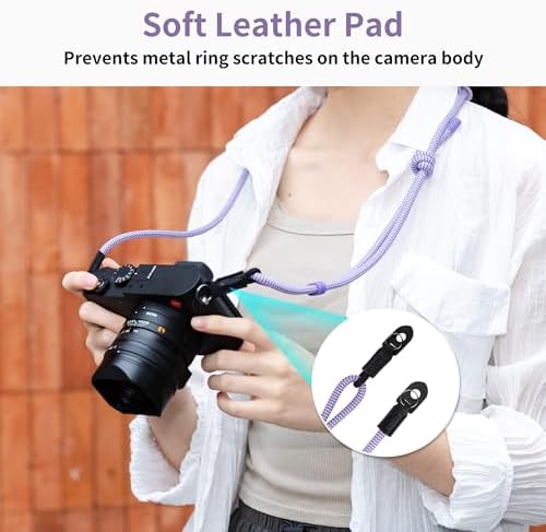 50.4''/128CM Adjustable Vintage Camera Neck Strap with Shoulder Leather Pad - Image 4