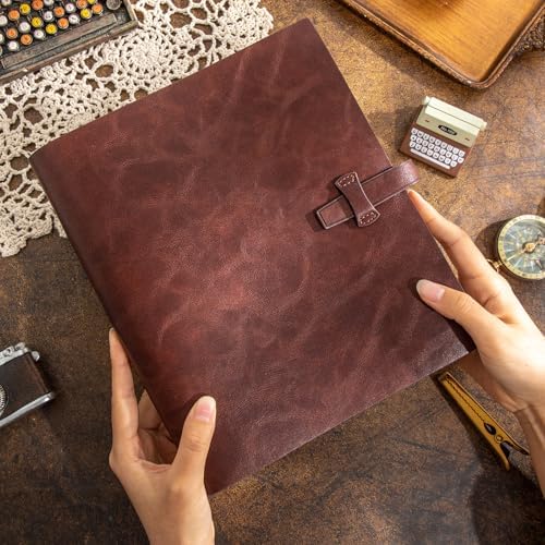 Leather Photo Album for 4x6 Pictures Photo Book With 30 Writing Paper for Family Wedding Anniversary Baby Vacation Picture Album (Brown) - Image 2