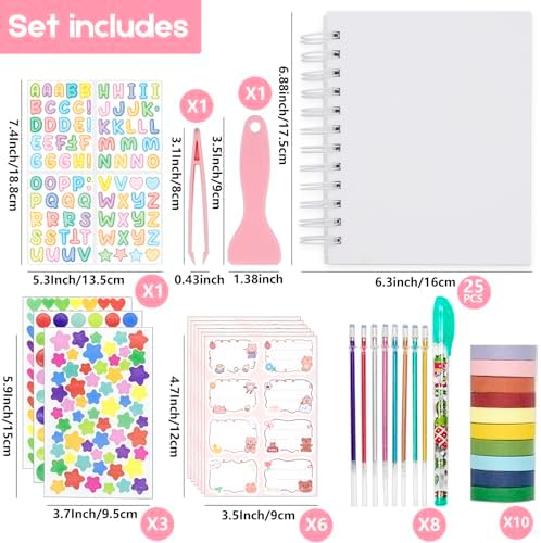 Scrapbook Self Adhesive Photo Album 25 Pages Hard Cover DIY Photo Album for Instant Camera Print Paper with DIY Accessories (White) - Image 2