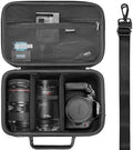 RAIACE Hard Carrying Case Compatible with Canon EOS Rebel T7/ T100/ T6/ R100/ R50/ R5/ R7/ R8, for Sony, for Nikon Camera. Large Capacity Camera Bag for Lens, Cables, Cards and Accessories. - Black by RAIACE