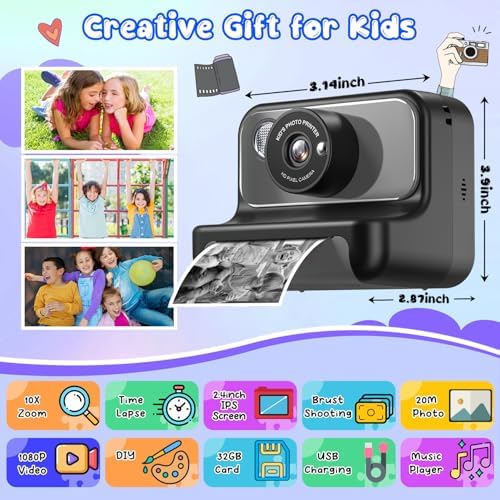 Kids Camera Instant Print, Christmas Birthday Gifts for Girls and Boys - Image 2