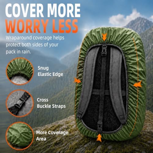 Frelaxy Waterproof Backpack Rain Cover, Pack Covers for Hiking, Travel - Image 4