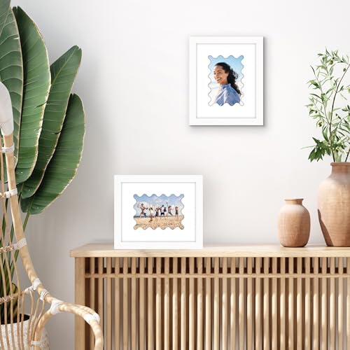 Americanflat 5x7 Picture Frame - Wavy Mat - Engineered Wood - White - Image 4