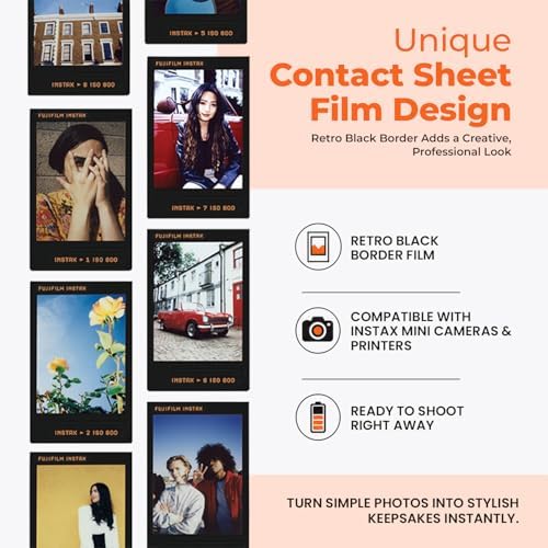 FUJIFILM Instax Mini Contact Sheet Instant Film (20 Shots) + 4 AA Batteries + BluebirdSales Microfiber Cleaning Cloth – Creative Photography Bundle (20 Shots Contact Sheet) - Image 3