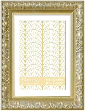 VIOLABBEY 5x7 Picture Frame Gold, Ornate Vintage Photo Frame by violabbey
