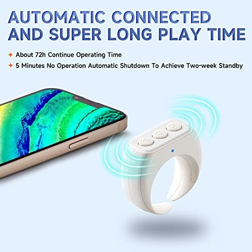 CKG Tiktok Scrolling Ring,Kindle APP Page Turner, Bluetooth Clicker Control, Minimalist Style and Smart Make Life Easier - Snow White - Image 5