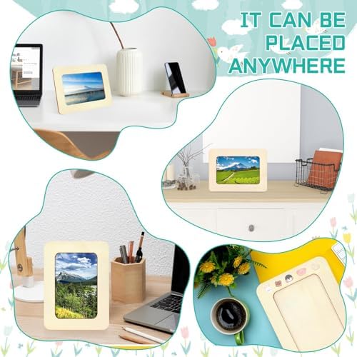 VOKOY 40 Pack Wooden Picture Frames for Crafts, 4" x 6" Photos DIY Wood Picture Frames,Unfinished Standing Photo Frames DIY Crafts Wood Decorate for Wedding Birthday Gifts - Image 4