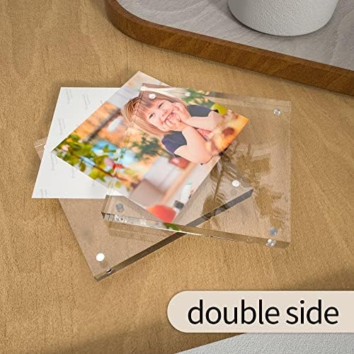 Sezanrpt Clear Booth Photo Frame 5x5 Pack of 3, Perspex Square Picture Frame, Acrylic Photo Frame for 5x5, 4x4, 3x3 Pictures Display - Image 4