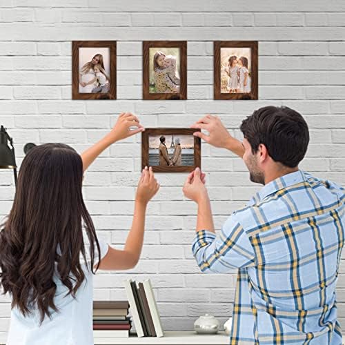 Giftgarden 3.5x5 Picture Frame Brown 12 Pack, Rustic Walnut 3.5 x 5 Photo Frames Bulk for Desktop Display or Wall Mount - Image 4