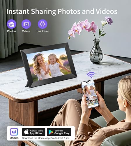 Uhale 10.1" Digital Picture Frame with 32GB Storage Support SD Card, Electronic Photo Frames with 1280x800 HD IPS Touch Screen, Instantly and Securely Share Memories, Send Wishes from Anywhere - Image 2