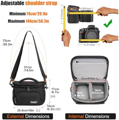 Cwatcun Camera Sling Bag, Waterresistant Crossbody Case for DSLR/Mirrorless - Image 4