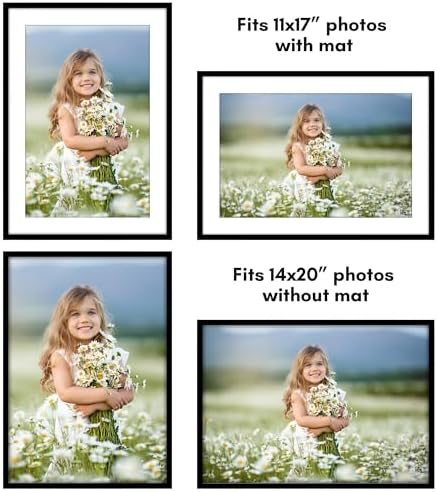 Americanflat 14x20 Poster Frame - Matted to 11x17 - Slim Molding - Black - Image 6