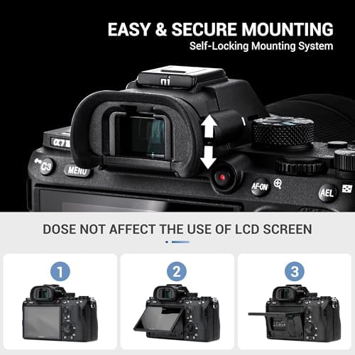 JJC FDA-EP18 Eyecup Viewfinder for Sony A7 III II A7R IV A9 A99 II, 2-Type - Image 4