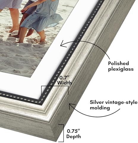 Americanflat 12x18 Vintage Poster Frame - Matted to 11x17 - Silver - Image 3