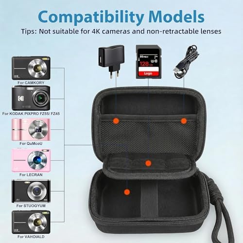 Digital Camera Case for Kodak PIXPRO FZ55/FZ45/CAMKORY, Black - Image 3