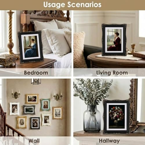 Black Vintage Picture Frame 5x7, Antique Ornate Photo Frame Décor - Image 7