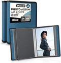 Dunwell 5x7 Photo Album & Art Portfolio Binder, 24 Sleeves, Blue 2-Pack by Dunwell