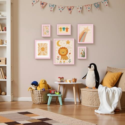 Vittanly 5x7 Picture Frame Made of Solid Wood for Wall or Tabletop, Pink - Image 5