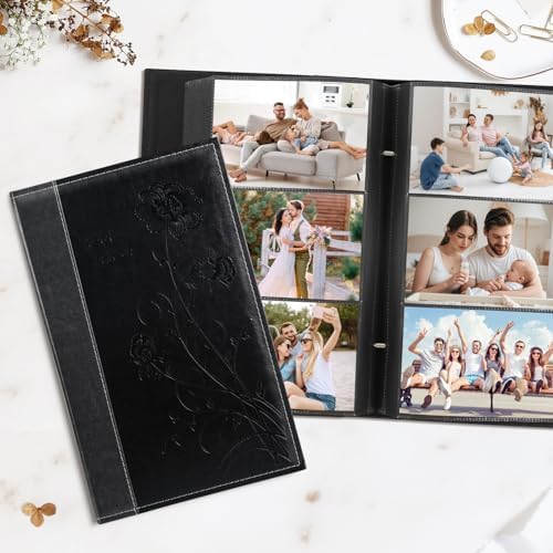 Artmag Photo Album 4x6 300 Photos, Extra Large Capacity Leather Cover Wedding Family Photo Albums Holds 300 Horizontal 4x6 Photos(Black) - Image 4