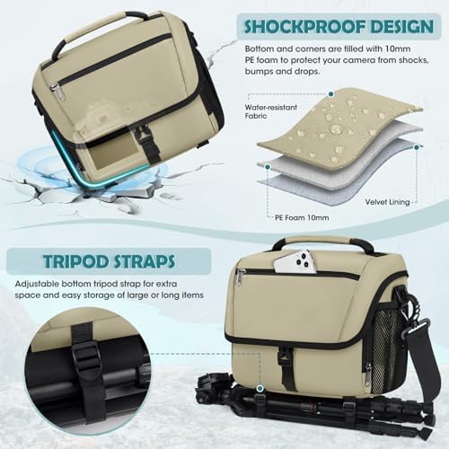 RAINSMORE Camera Bag, DSLR SLR Mirrorless Camera Case for Photographer - Image 4