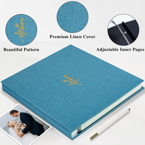 Self Adhesive Photo Album Linen Cover 40 Pages Sky Blue - Image 3