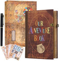 Our adventure Book 144 Pages 5.1 * 7 Inch Hardcover Journal Scrapbook Photo Album,Retro Style Embossed Letter Cover Travel Diary Journal Scrap Book For Couples,Memory Book For Anniversary Wedding by Xiongxiong