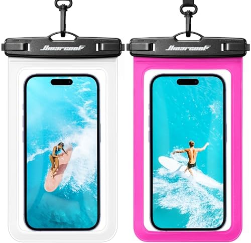 Hiearcool Waterproof Phone Pouch, Waterproof Phone Case, Clear&Bright Red by Hiearcool