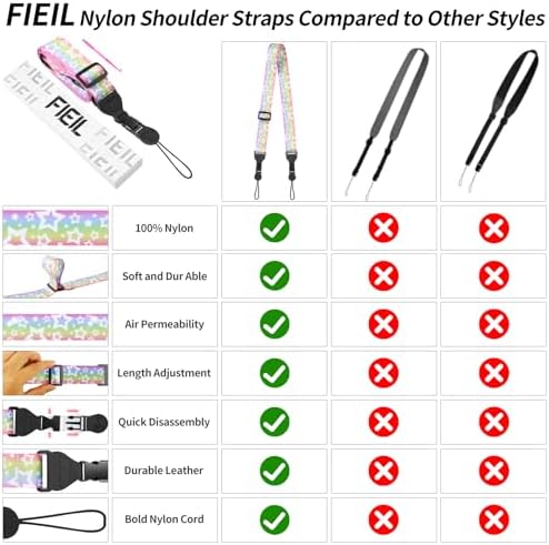 FIEIL 5 Pack Adjustable Shoulder Strap, Nylon Camera Strap, Comfortable Neck Strap for iPad, Cellphone Tablet, Camera, Laptop, Binocular, Luggage Bag (Rainbow Stars Universal Lanyard) - Image 5