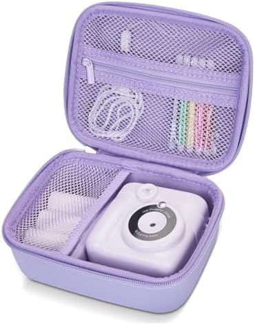 Camera Case Compatible for ESOXOFFORE/Upgrade/Dylanto/Yehtta/HiMont/CAMCLID Kids Instant Print Camera Toy,Portable Digital Camera Storage Holder Organizer Bag (Case Only) - Purple by Hikkon