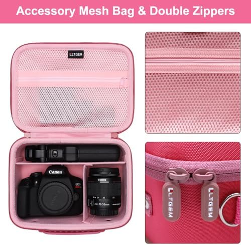Small Camera Case Bag for Canon EOS Rebel T7/R50//R100 DSLR Camera Rosein - Image 4