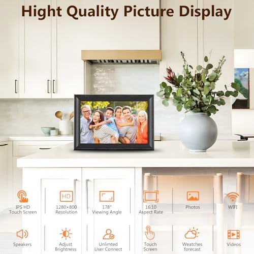 Smart Black Digital Picture Frame WiFi Send Photos from Your Phone - Image 5