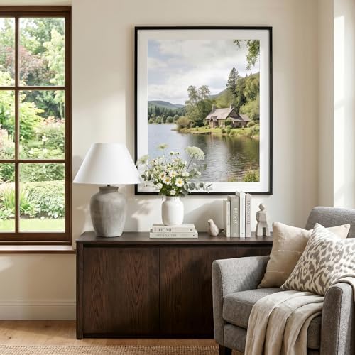 Americanflat 26x32 Poster Frame - Matted to 22x28 - Slim Molding - Black - Image 5