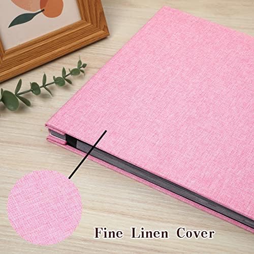 Spbapr Large Photo Album Self Adhesive Linen Cover Magnetic Scrapbook Album DIY Scrap Book 40 Black Sticky Pages for 3x5 4x6 5x7 8x10 Pictures with A Metal Pen - Image 3