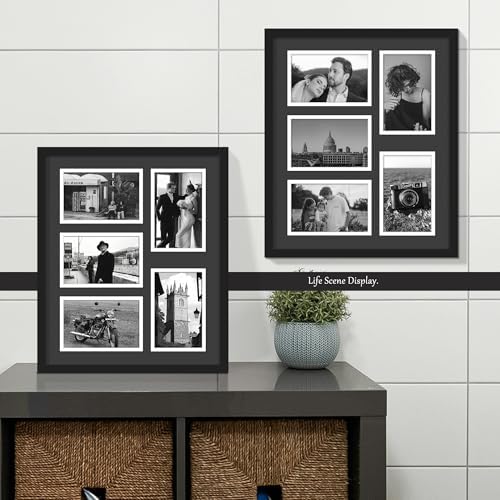 DUENPY 12.5x15 Collage Frame For 5 4x6 Photos Black Mat - Image 6