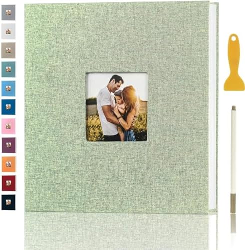 Photo Album Self Adhesive Pages Scrapbook, 13.2x12.8 GrassGreen 60 Pages by Aenbuslm