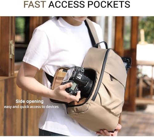 TAAOKA Camera Sling Bag, DSLR/SLR/Mirrorless Camera Backpack Case Shockproof Photography Backpack with Tripod Holder & Removable Modular Inserts Compatible with Canon/Nikon/Sony/Fuji - Image 3
