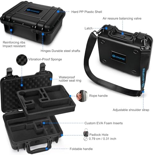 Lekufee Waterproof Hard Case Compatible with Gopro Hero 13/12/11/10/9/8,Mission 1 Pro,LIT Hero,Hero 4K,Media Mod/Gopro Volta/Creator Edition/Action Camera and Accessories(Case Only) - Image 3