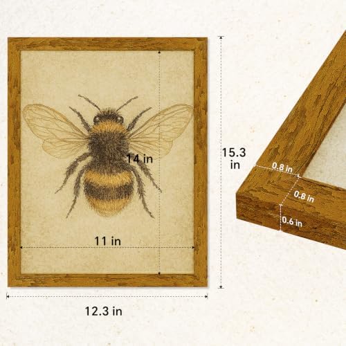 puthiac 11x14 Rustic Farmhouse Picture Frame, Honey Oak, 1 Pack - Image 5