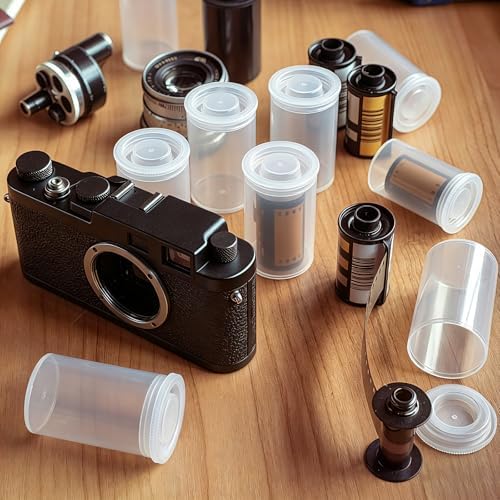 JOVITEC Clear 20 Pack Film Canisters with Caps, 35 mm Empty Camera Reel Storage Containers Case with Lids, Films Developing Processing Tube for Storing Films, Small Accessories - Image 3