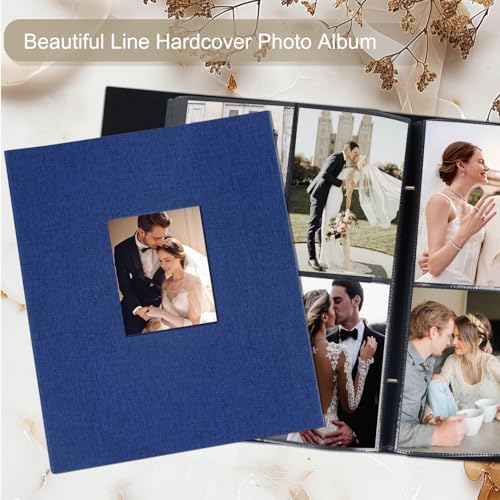 Artmag Fabric Photo Album 4x6 400 Large Capacity for Family Wedding Anniversary Linen Album Holds 400 Vertical Photos (400 Pockets, Blue) - Image 4