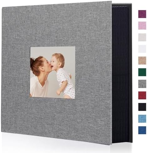 Artmag Fabric Photo Album 4x6 1000 Large Capacity for Family Wedding Anniversary Linen Album Holds 1000 Horizontal and Vertical Photos (1000 Pockets, Grey) by Artmag