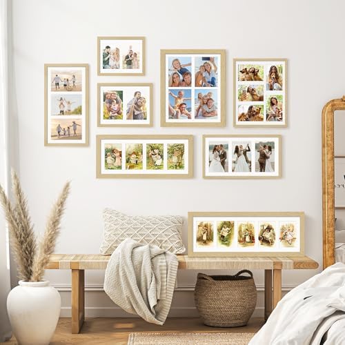 DUENPY 8x14 Solid Wood Collage Frame For 3 4x6 Photos - Image 6