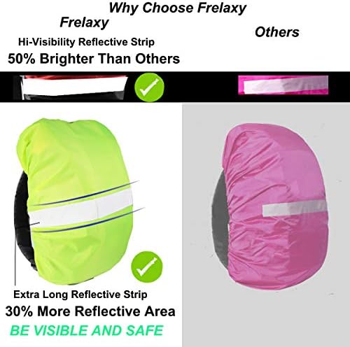 Frelaxy Hi-Visibility Backpack Rain Cover with Reflective Strip 100% Waterproof Ultralight Backpack Cover, Storage Pouch, Anti-Slip Cross Buckle Strap, for Hiking, Camping, Biking, Outdoor, Traveling - Image 3
